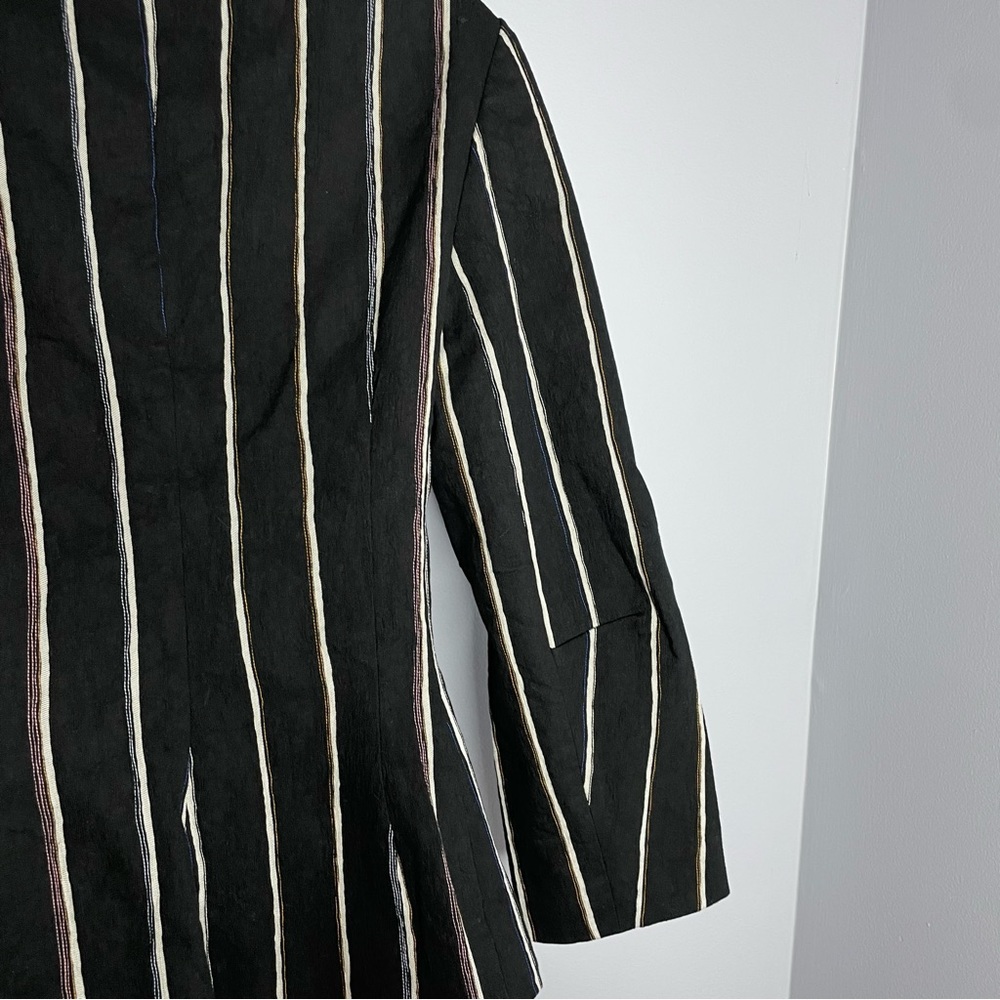 Protagonist  Black Striped V Neck Jacket - Picture 8 of 14